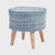 COTTON CHECK WOODEN PUFFY STOOL