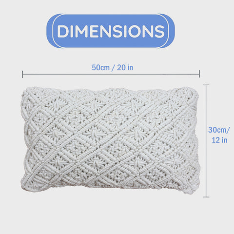 HANDEMADE COTTON MACRAME CUSHION PILLOW COVER /HOME DECOR ABSTRACT PATTERN